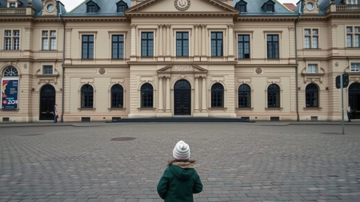 Façade de la Chambre des Députés du Luxembourg vue de la place en plein jour, sans personne identifiable